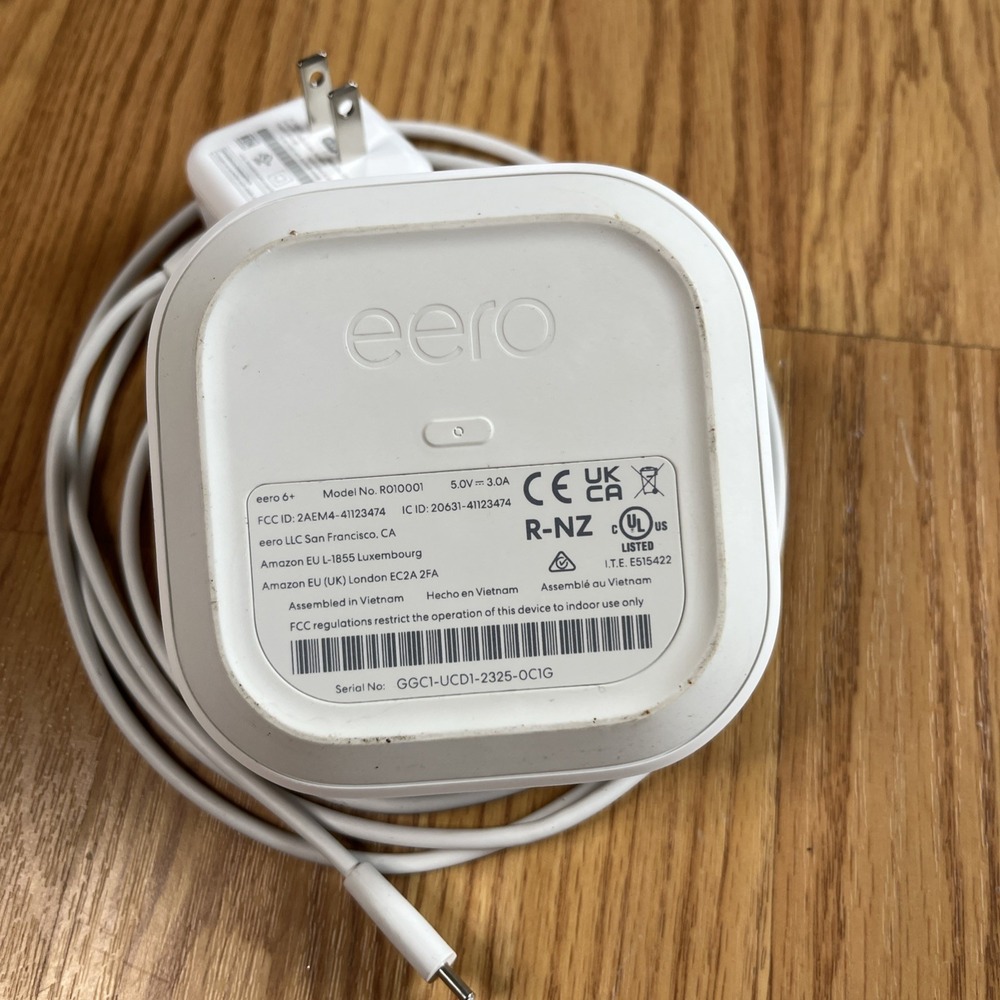 EERO R010001 6 Plus Dual Band Mesh Wi-fi System Router WHITE with Charger - Picture 4 of 7